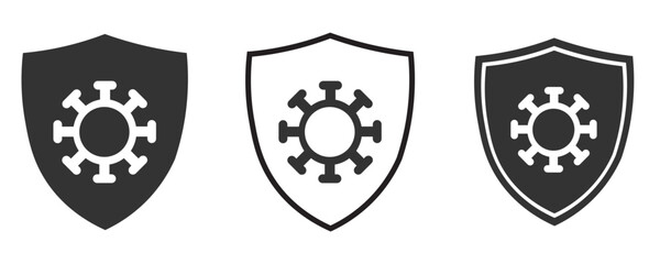 protection immune icon. Shield symbol virus immune system design vector ilustration.
