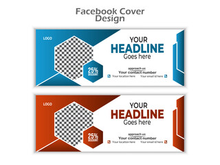 creative social media facebook cover page web banner clean design template.