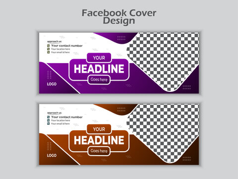 elegant modern vector digital business marketing promotion Facebook cover design template.
