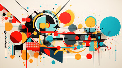 Abstract Collage with Playful Geometry