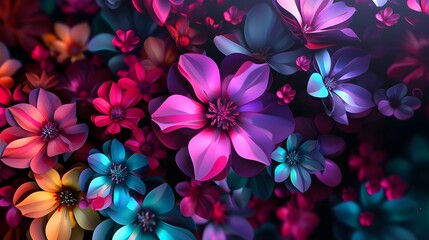 abstract background with colorful flowers abstract background with colorful flowers 3d illustration. abstract fractal composition. geometric abstract background