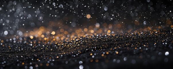 Black wide background with sparkles.