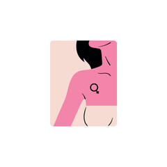 Sticker dedicated to feminism. Stylish and vector illustration for International Women's Day.
