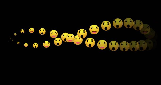 4K cool live reactions of Social media oops and happy emoji icons in an alpha channel. Social media live reactions for all Social media. Live-style animated icon for live-stream chat. 