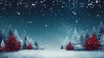 Naklejka na ściany i meble Christmas and winter holiday marketing background with winter and christmas tree themes