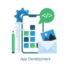 Get your hold on this amazing icon of mobile app development in modern style