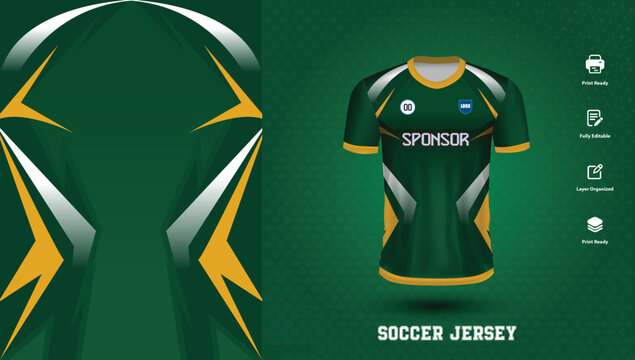Soccer jersey design for sublimation or sports tshirt design for cricket football
