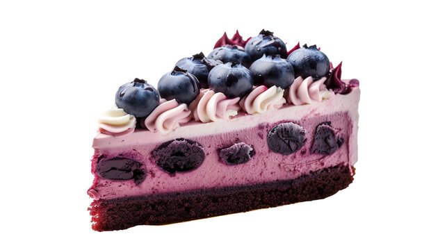 Tempting Blueberry Cake on Transparent Background