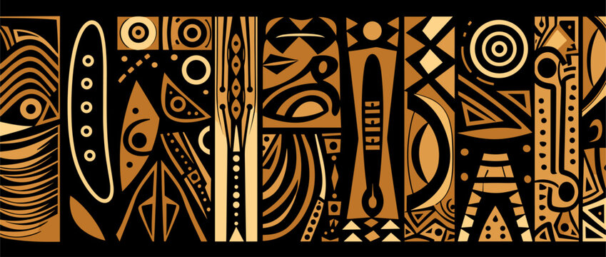 Abstract African tribal patterns in earthy tones.simple Vector Illustration art simple minimalist illustration creative