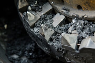 closeup of diamondtipped coal drill head