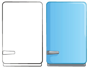 Vector illustration of a contemporary refrigerator