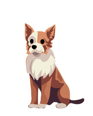 Cartoon cute dog, vector illustration