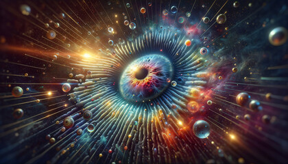 Obraz premium Biometric Marvel: Radiant integration of human identity and natural wonders