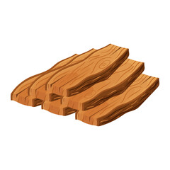 A set of wooden boards, the boards are stacked. Vector illustration