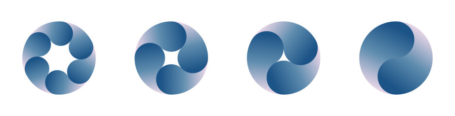 Abstract minimal logotype designs isolated on white  background. vortex designs. Vector illustration.