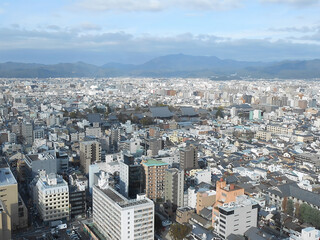 Obraz premium 京都タワーから眺めた市街地風景