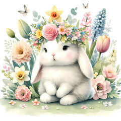 cute watercolor easter bunny
