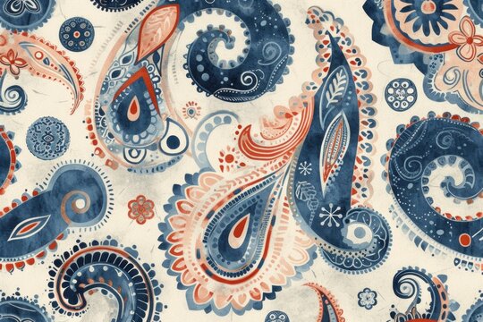 Paisley style colorful background 