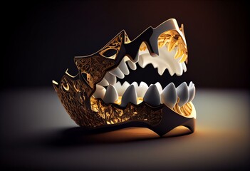 3d render of removable partial denture. Generative AI