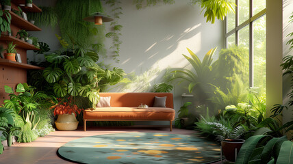 A vibrant shot of a home garden or plant corner, emphasizing well-being and connection to nature