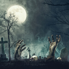 Zombies rising from their graves