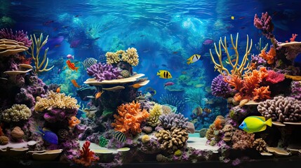 Fototapeta na wymiar ecosystem coral reef water color