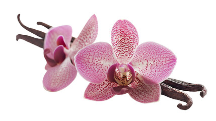 Vanilla and Orchid Harmony on Transparent Background