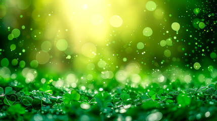 Obraz premium Clover and green grass. A concept for celebrating St. Patrick's Day.