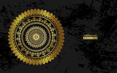 Islamic cover background template with creative mandala circle design. with empty space for text. Vector illustration