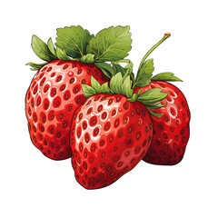 Vector clipart of a red strawberry on a white background.