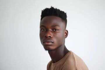 Obraz premium Handsome African male model photographed with white background