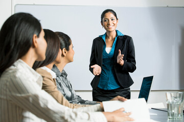 Indian business woman doing a presentation.