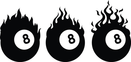 8 ball fire vector