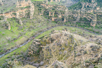 Fototapeta na wymiar Ulubey Canyon is a nature park in the Ulubey and Karahallı of Uşak, Turkey. The park provides suitable habitat for many species of animals and plants and is being developed as a centre for ecotourism.