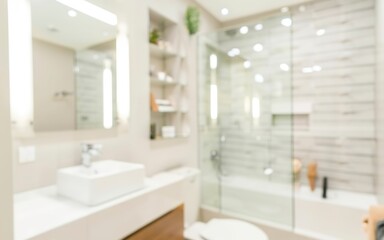 Fototapeta na wymiar Abstract blur defocused bathroom interior for background