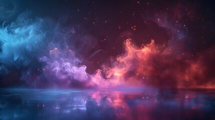 Fototapeta premium an empty textbox background with magical orange smoke corners on a dark glowing background