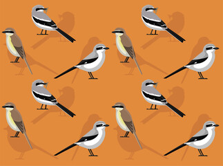 Bird US Shrike Cute Seamless Wallpaper Background