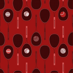 Sports and recreation. Pattern seamless  on a sports theme. Tennis. - 734721906