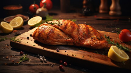 Healthy Grilled Poultry - Aromatic grilled chicken breasts seasoned to perfection.