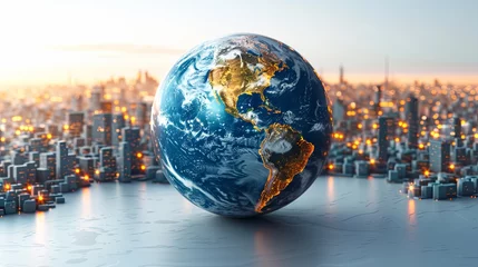 Fotobehang earth globe with reflection © FotoStalker