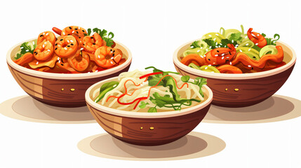 Bowl with tasty Chinese food