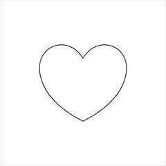 Heart icon. Isolated over white background. Love symbol.