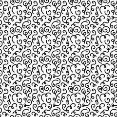 Decorative hand drawn doodle nature ornamental curl vector sketchy seamless pattern