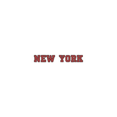 Red New York Inscription on white background. Illustration. 