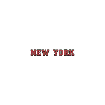 Red New York Inscription on white background. Illustration. 