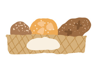 Fresh bread. Natural eco product. Basket with bread