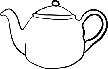 teapot hand drawn cafe vector