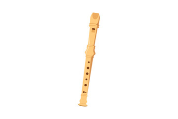 Flute Musical Instrument Flat Sticker Design