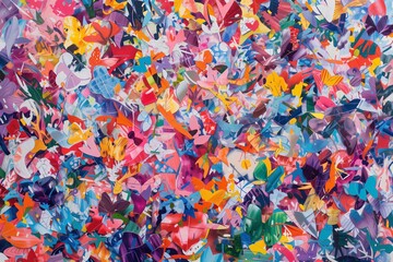 Fototapeta na wymiar Colorful Butterfly Confetti Explosion for Festive Celebrations