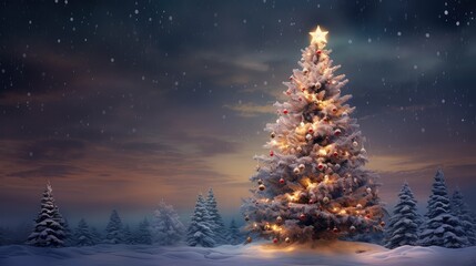 lights winter holiday tree